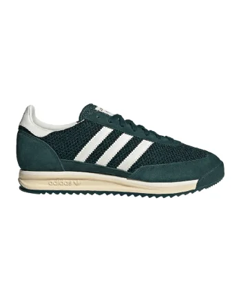 Pantofi sport cu piele intoarsa SL 72, Alb/Verde padure