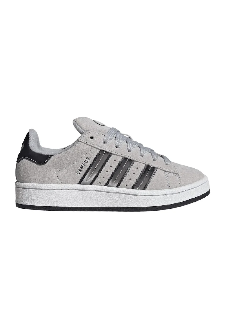Pantofi sport din piele intoarsa Campus, Gri/Negru stins