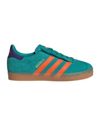 Pantofi sport din piele intoarsa cu model colorblock Gazelle, Portocaliu/Verde persan