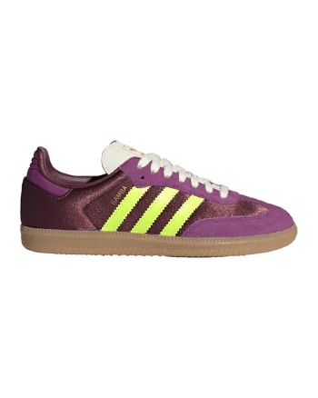 Pantofi sport cu garnituri din piele intoarsa Samba, Maro inchis/Verde neon/Roz