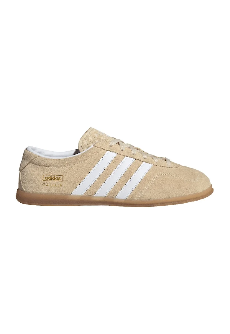Pantofi sport din piele intoarsa Gazelle Lo Pro, Alb/Maro nisip