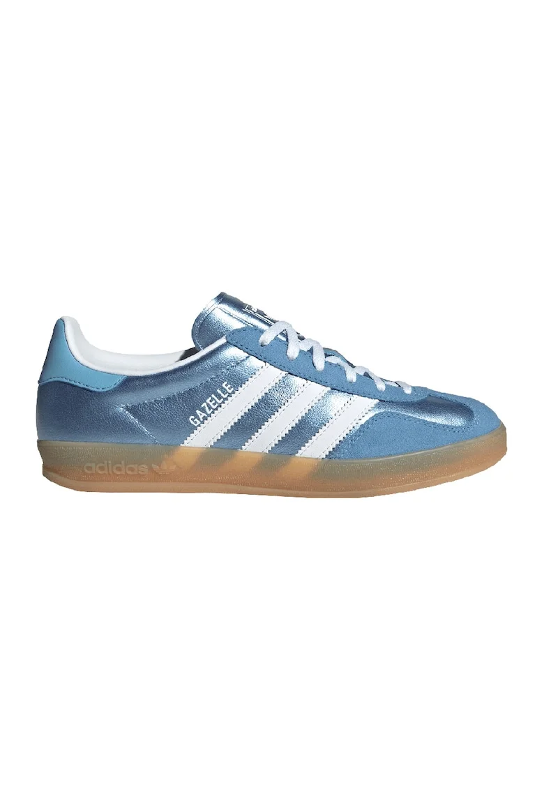 Pantofi sport din piele si piele intoarsa Gazelle, Alb/Albastru