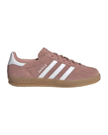 Tenisi din piele intoarsa Gazelle Indoor, Alb/Roz prafuit