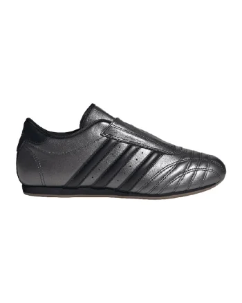 Pantofi sport din piele Taekwondo, Negru/Argintiu inchis