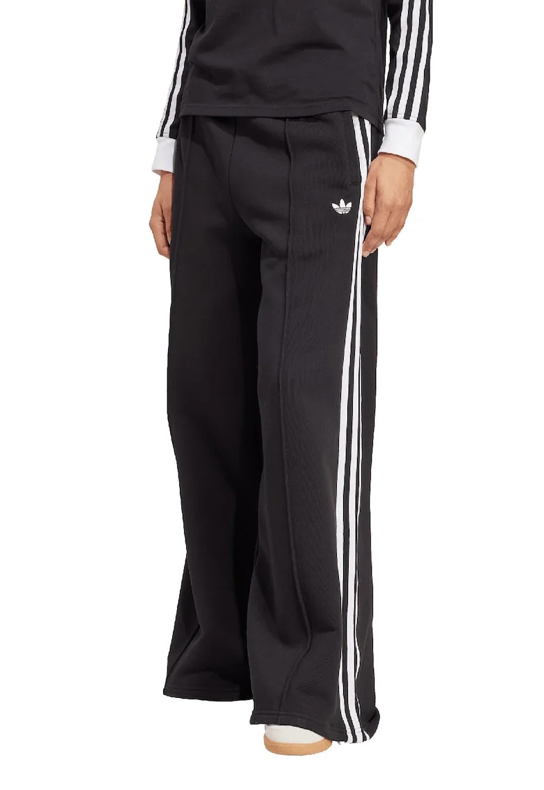Pantaloni de trening cu croiala ampla si buzunare laterale, Negru