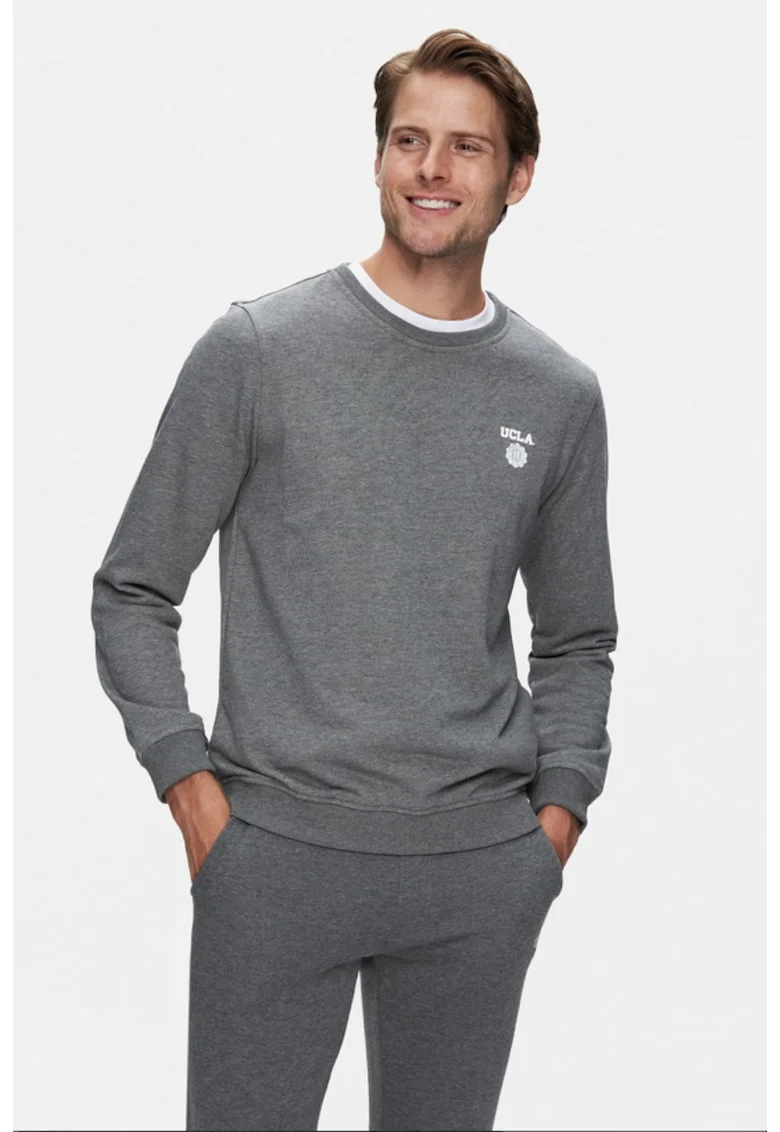 Bluza sport cu decolteu la baza gatului,  VALLEY, Gri