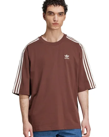 Tricou supradimensionat din bumbac cu detalii logo, Alb/Maro cognac