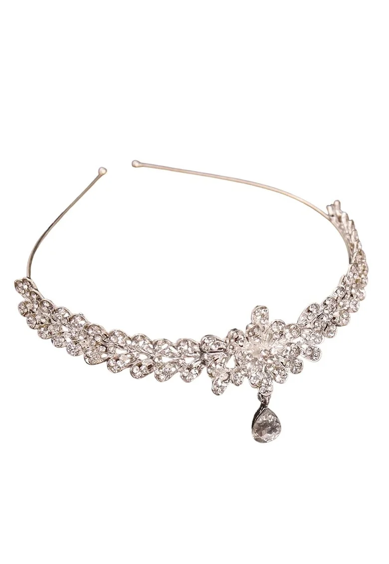 Accesoriu de frunte, argintiu, cu pietre, Majka C1,