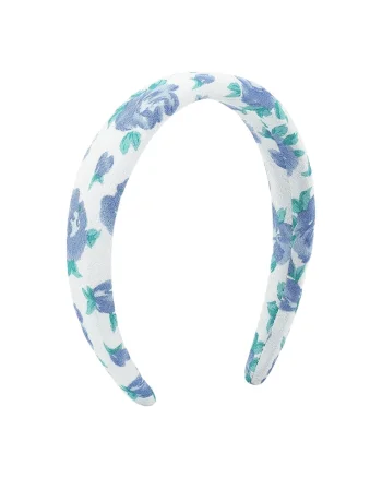 Bentita alba, bufanta, cu flori bleu, Reeta C2,