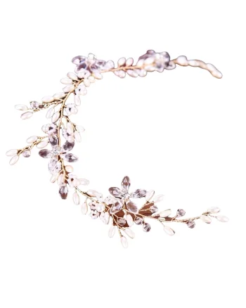 Accesoriu par, auriu, modelator, cu perlute, Rosalina C8,