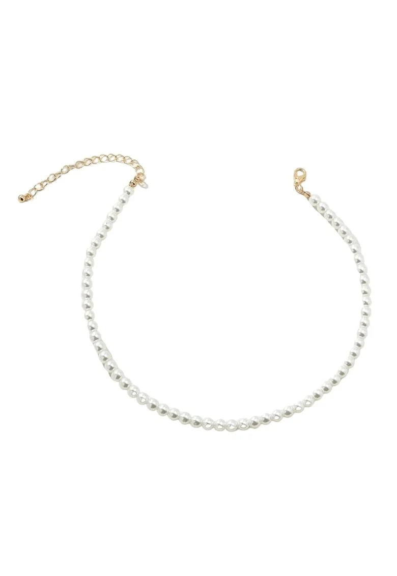 Set colier si cercei, auriu, cu perle, Nicholine C1
