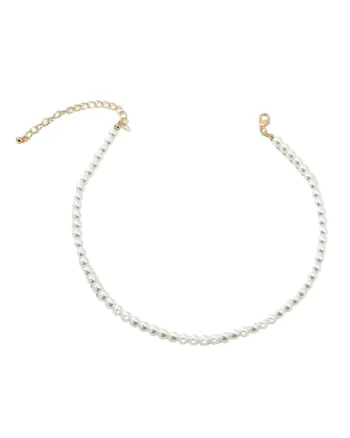 Set colier si cercei, auriu, cu perle, Nicholine C1