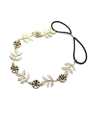 Accesoriu par, auriu, cu frunzulite si elastic, Annagrete C4,
