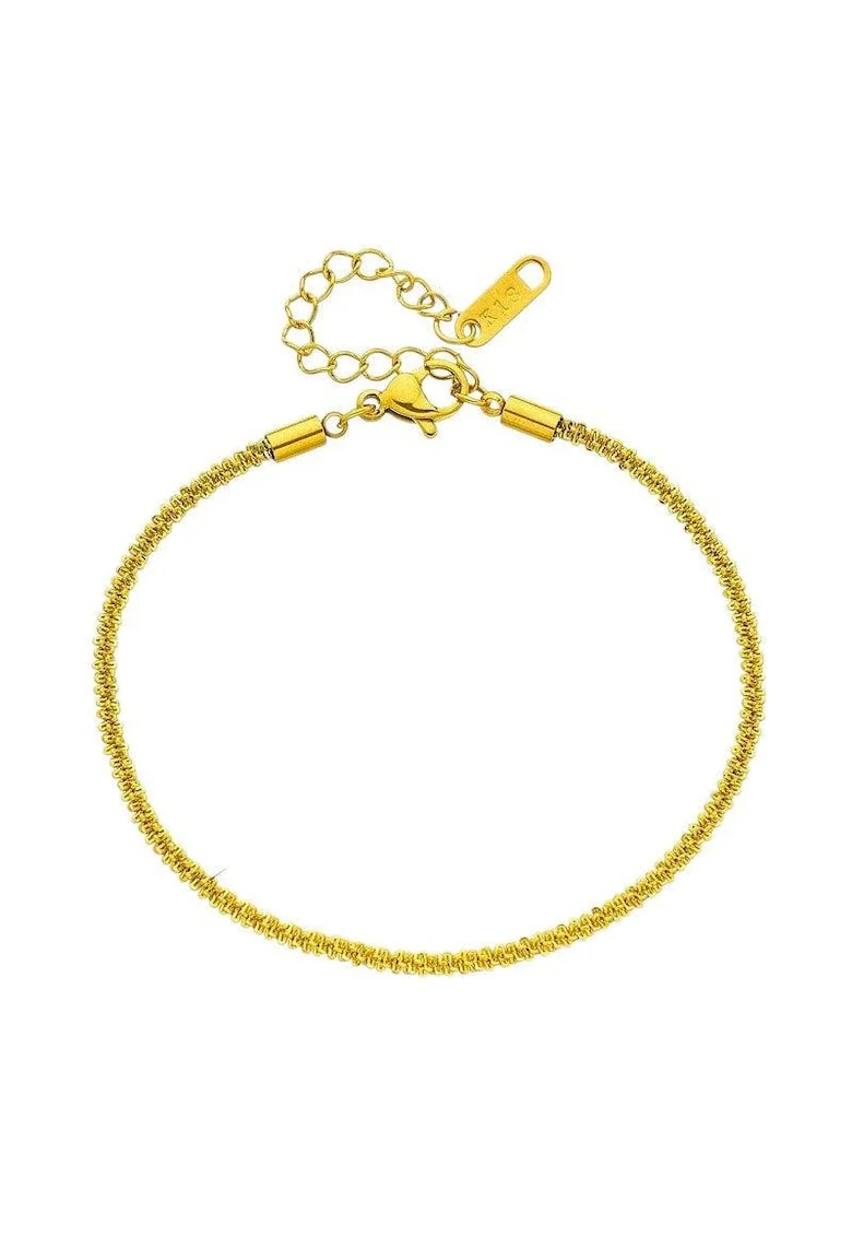 Bratara aurie, din otel inoxidabil, suflata cu aur 18k, delicata, Erlanda C3