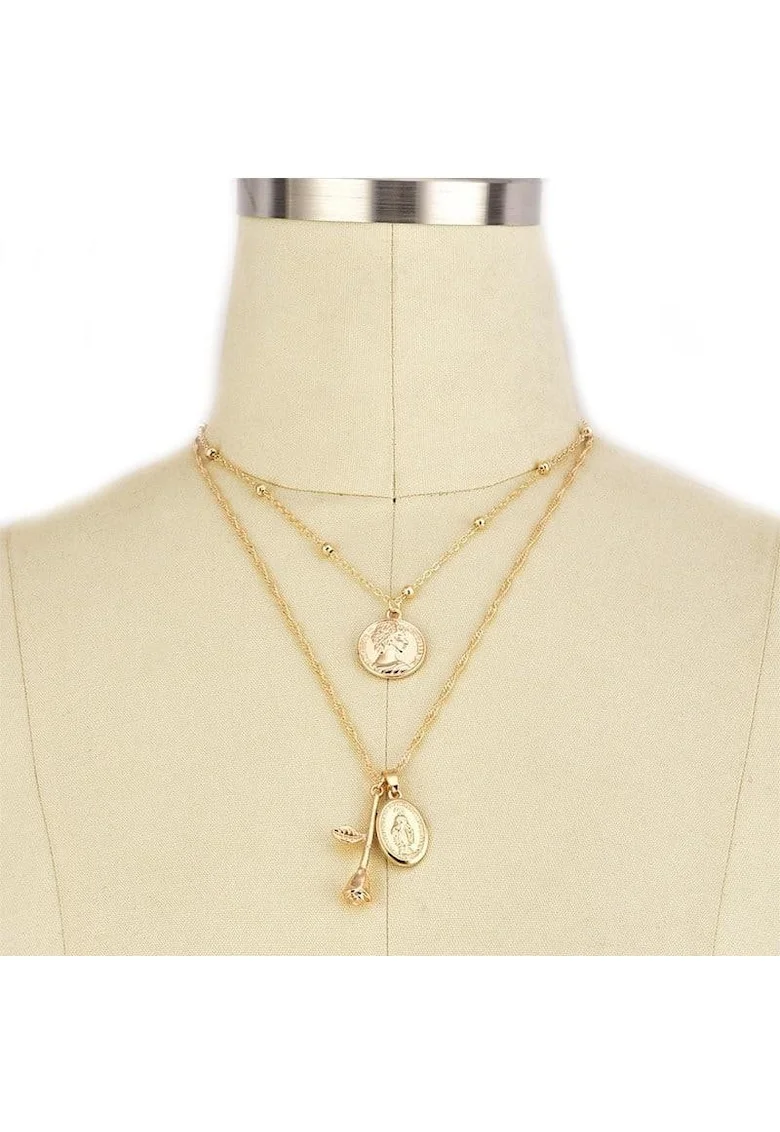 Colier Charita Gold C15,  Aliaj metalic, Auriu