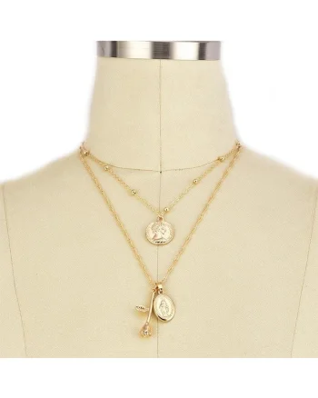 Colier Charita Gold C15,  Aliaj metalic, Auriu