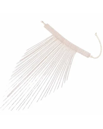Colier choker auriu, cu franjuri si pietre, Maline C5,