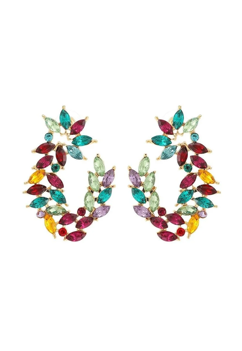 Cercei aurii, cu pietre multicolore, Netty C3,