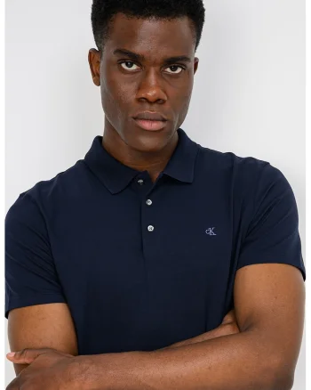 Tricou slim fit cu detaliu cu logo pe piept, Bleumarin