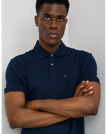 Tricou din bumbac cu buzunar pe piept, Bleumarin