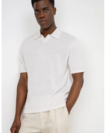 Tricou din amestec de in, Bej deschis