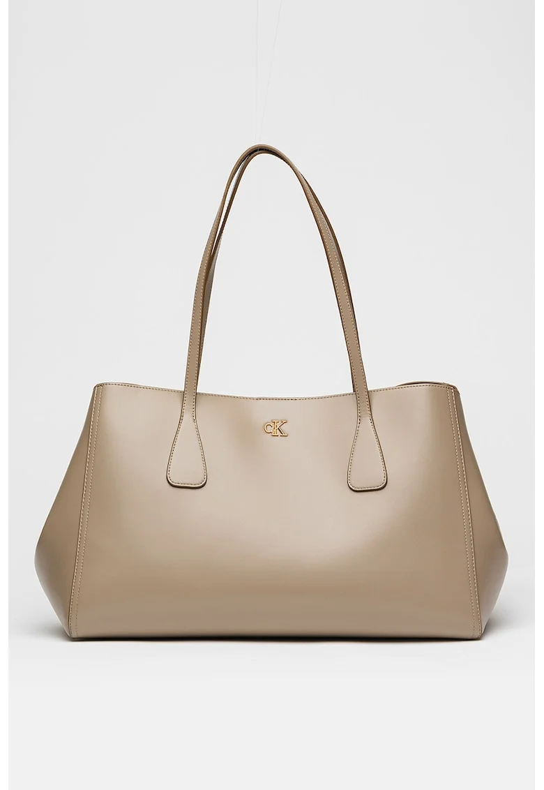 Geanta tote de piele ecologica, Maro taupe deschis