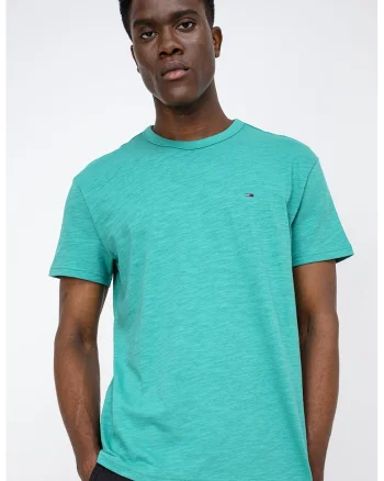 Tricou regular fit cu logo discret, Verde irlandez
