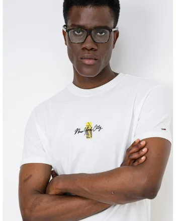 Tricou din bumbac cu decolteu la baza gatului si logo, Negru/Alb murdar