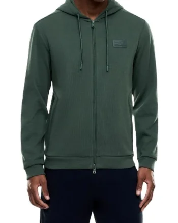 Bluza cu fermoar barbati TRAIN LUX M HOODIE FZ CO PL,  Bumbac, Verde, Verde