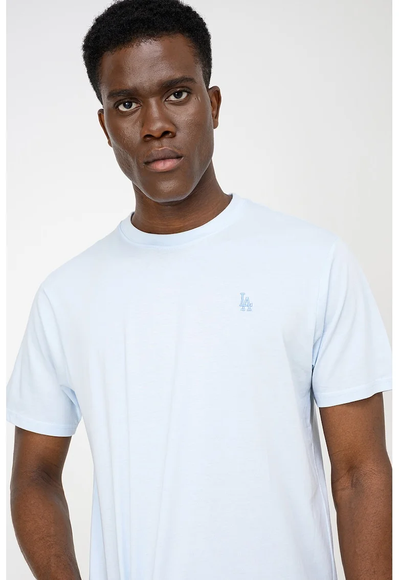 ’47, Tricou din bumbac cu model uni Losdod Base Runner, Albastru pastel