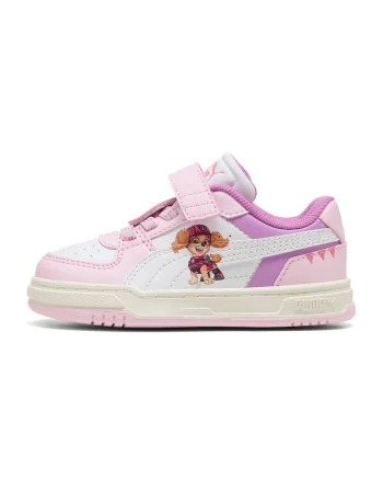Pantofi sport Caven III cu velcro si imprimeu desene animate, Alb/Roz orhidee/Roz pal