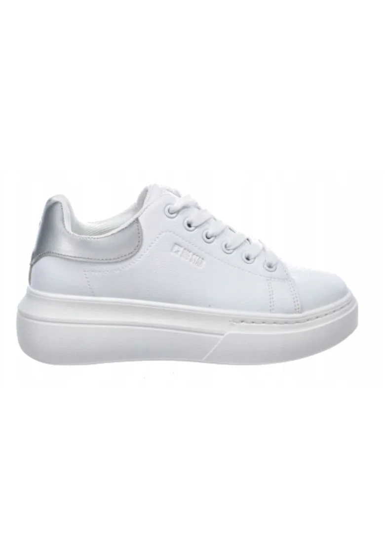 Pantofi de dama  piele ecologica, SS247245, tenisi albi cu platforma, Alb
