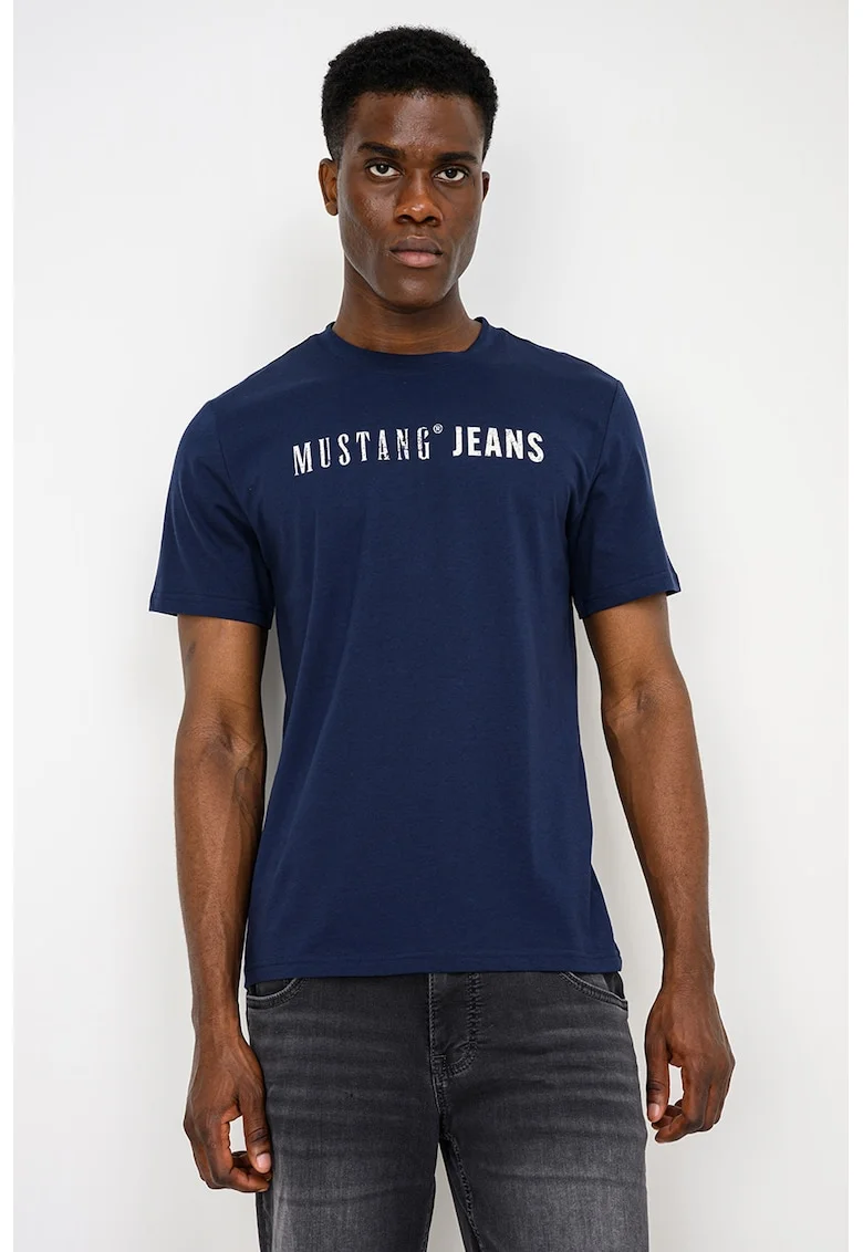 Tricou cu decolteu la baza gatului Austin, Albastru inchis