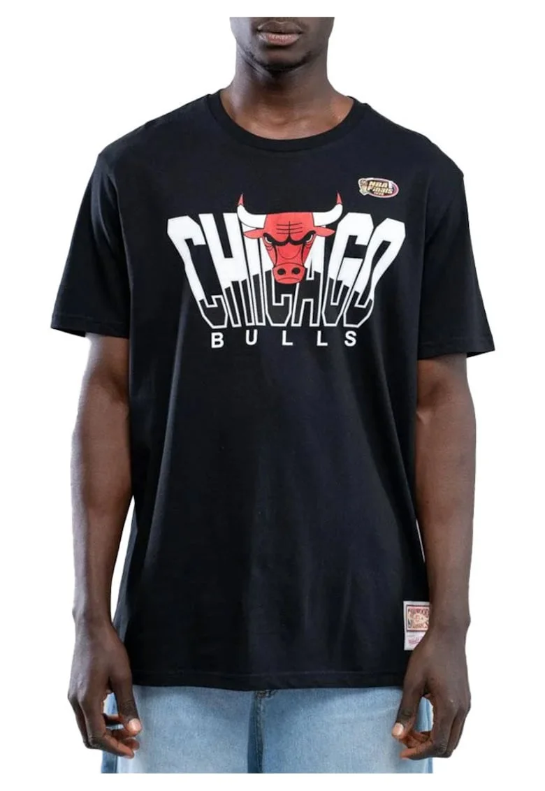 Tricou cu cu imprimeu text Nba Retrodome Chicago Bulls