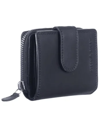 Portofel dama piele naturala 9 x 11 x 3.5 cm, Fiorentina,, Negru