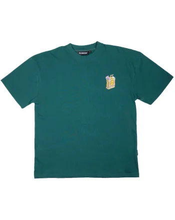 Tricou din bumbac cu croiala supradimensionata, detaliu frontal si imprimeu pe partea din spate
