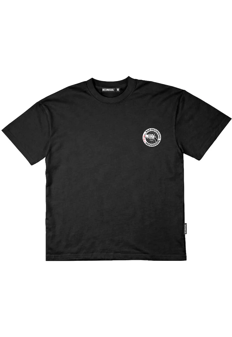 Tricou supradimensionat din bumbac cu imprimeu pe partea din spate