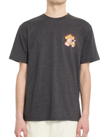 Tricou cu imprimeu si decolteu la baza gatului
