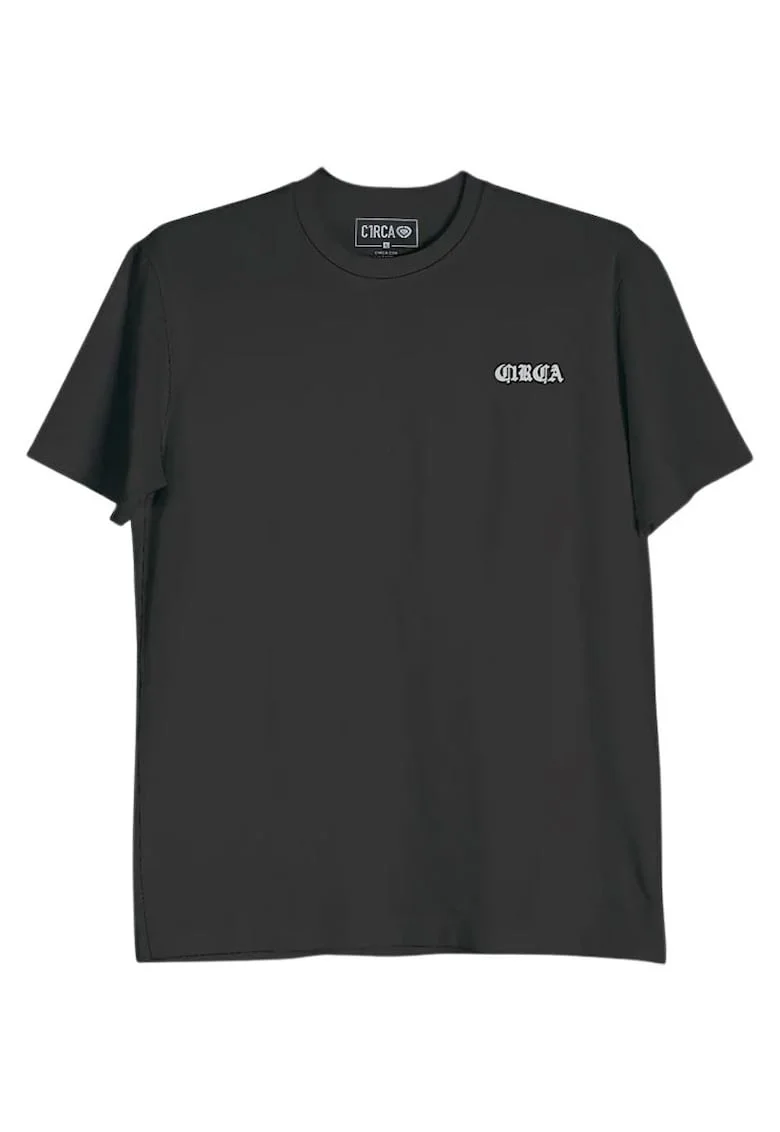 Tricou din bumbac organic pieptanat cu imprimeu pe partea din spate No Regret