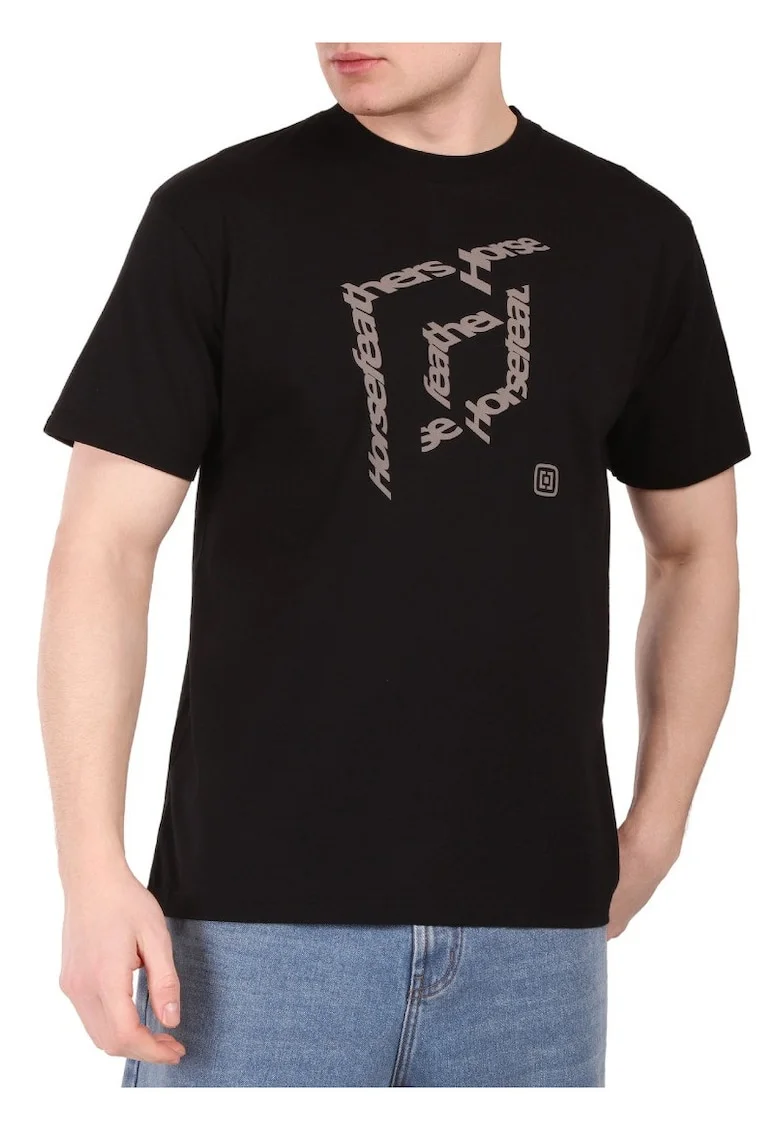 Tricou regular cu imprimeu grafic si maneci scurte