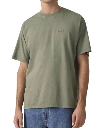 Tricou relaxed fit cu logo brodat discret pe partea din fata