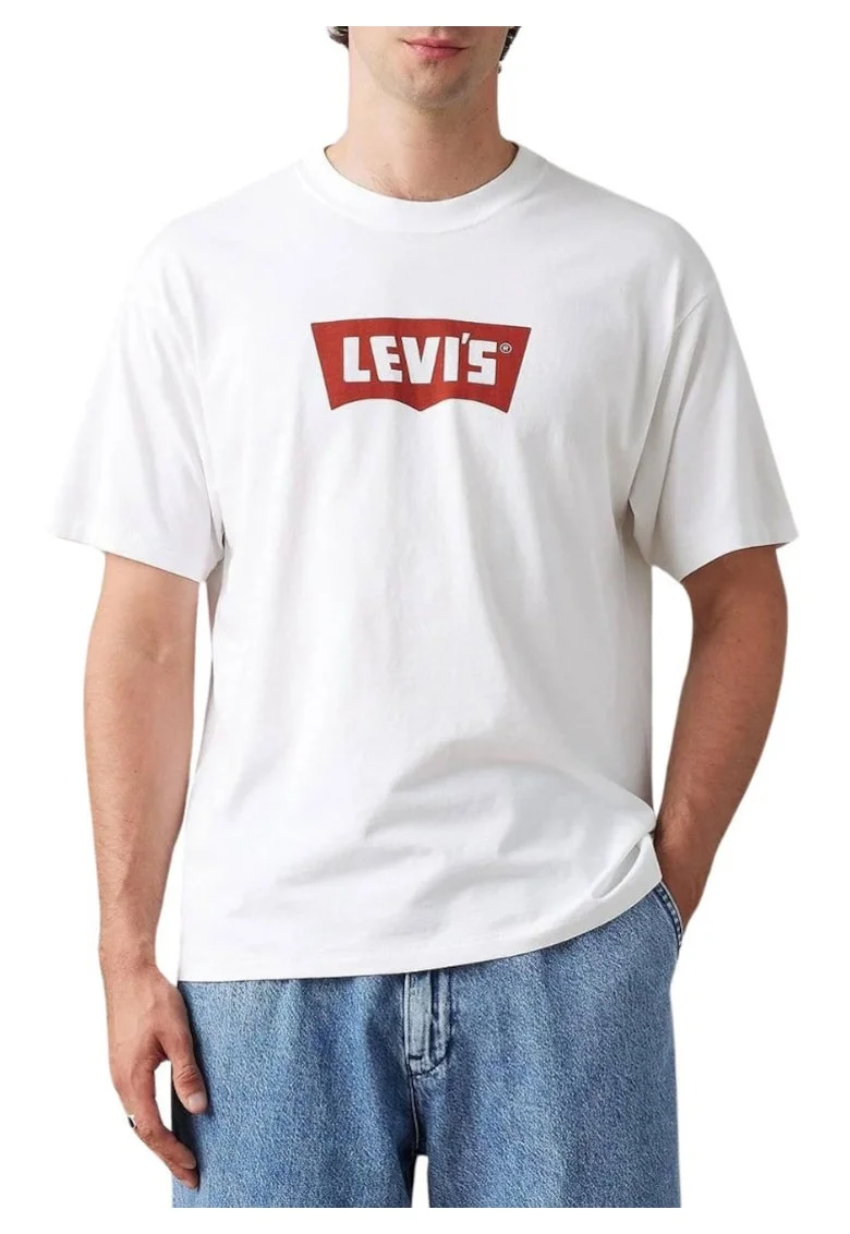 Tricou din bumbac cu imprimeu logo pe piept si croiala lejera