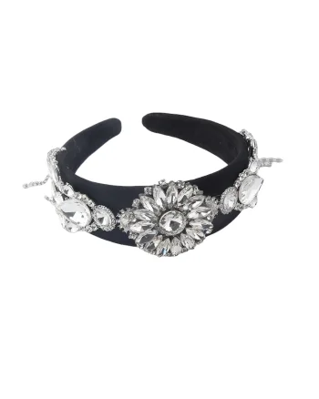 Bentita neagra, cu flori si pietre, Avelina C3,
