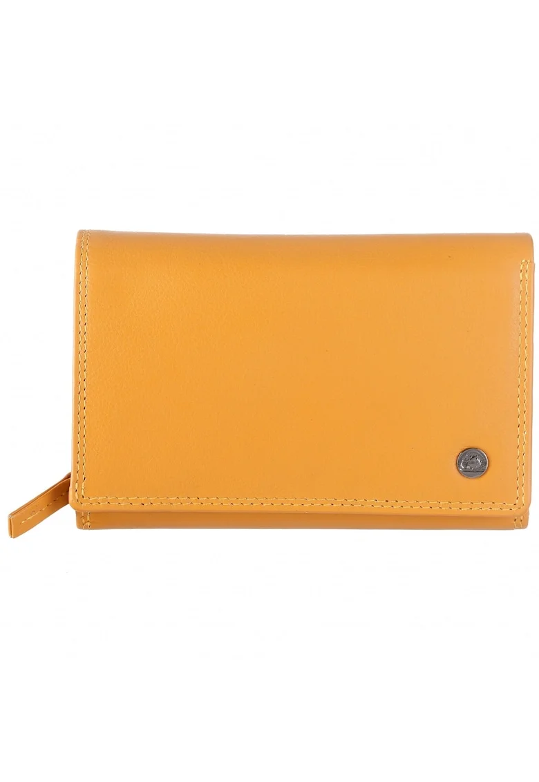 Portofel dama piele naturala 15.5 x 10 x 3.5 cm, Spongy Nappa,, Galben