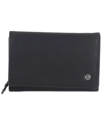 Portofel dama piele naturala 15.5 x 10 x 3.5 cm, Spongy Nappa,, Negru