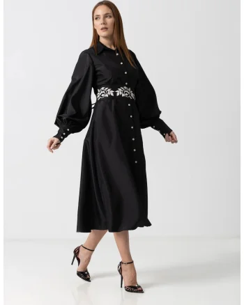 Rochie din tafta cu maneci ample