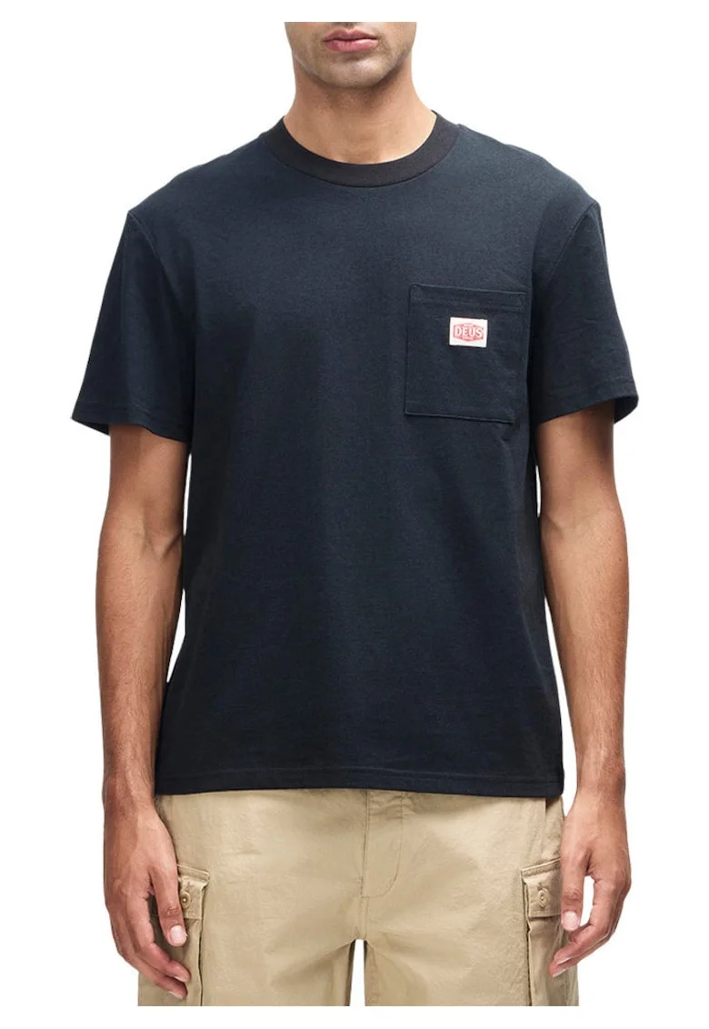 Tricou din bumbac cu buzunar pe piept