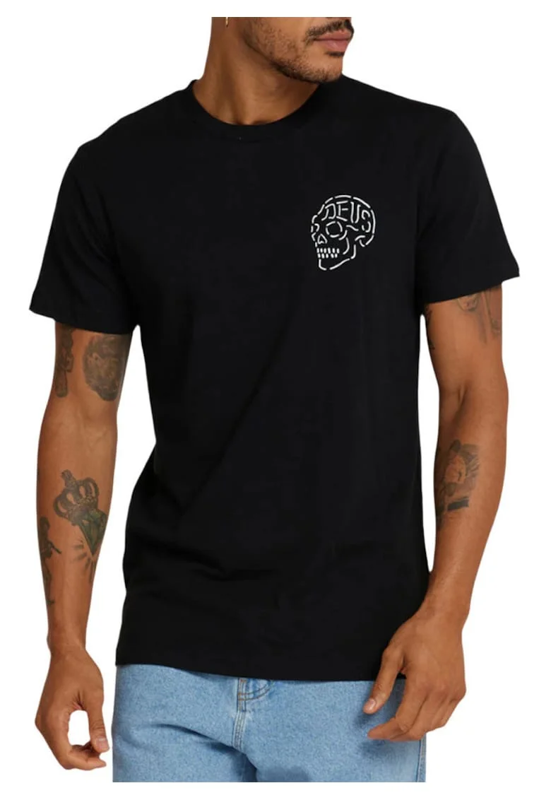Tricou slim fit cu maneci scurte si model grafic