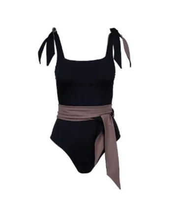 costum de baie intreg reversibil cu decolteu fata si spate patrat, Negru