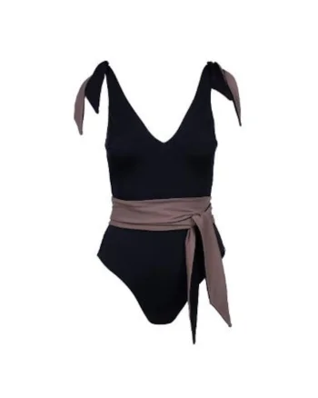 costum de baie intreg reversibil cu decolteu fata si spate in V, Negru